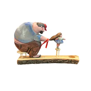 گلدان چوبی رومیزی مدل پدر و دختر