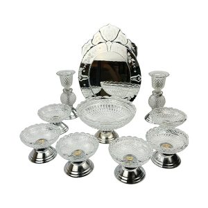 مجموعه ظروف هفت سین 10 پارچه مدل کروم و شیشه