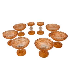 مجموعه ظروف هفت سین 8 پارچه مدل شیشه ای شطرنجی