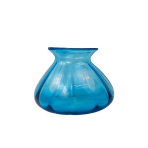 گلدان شیشه ای مدل عدسی موج دار شفاف